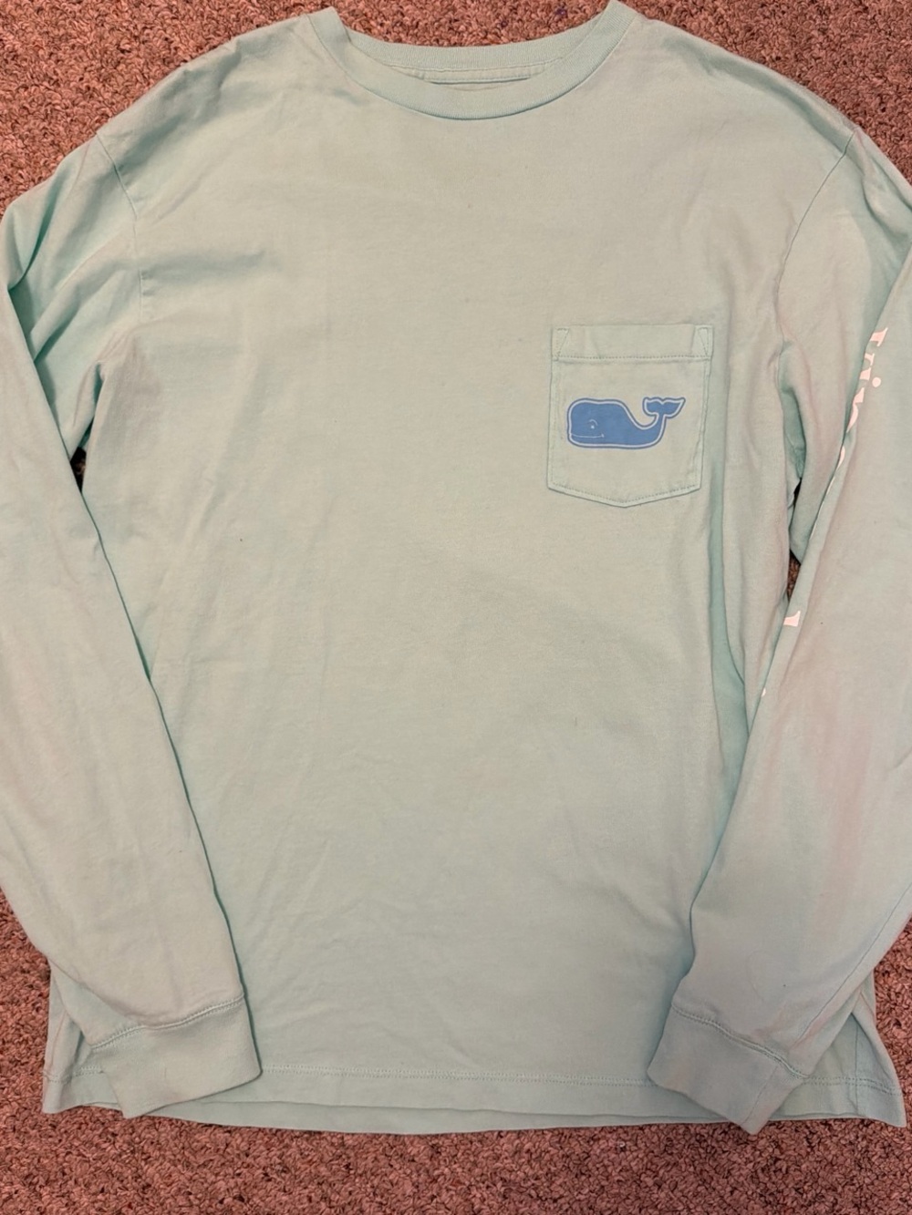Men’s Vineyard Vines Mint Green Long-Sleeve Logo Tee